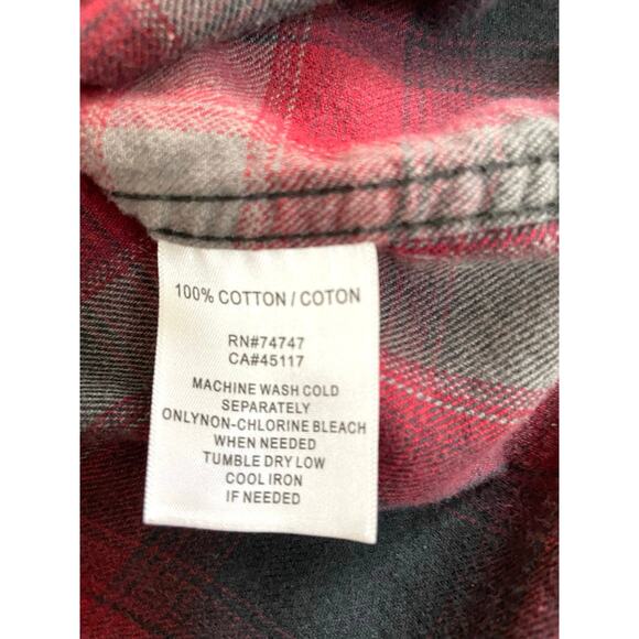 Hobbs Creek Red & Gray Plaid Flannel Shirt Men’s Small - Picture 8 of 8